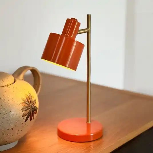 Újdonság Dyberg Larsen LED tölthető asztali világítás Ocean Mini, narancssárga