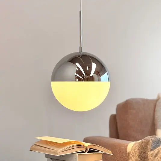 Árengedmény Dyberg Larsen Nova D25 lógó világítás, opál/króm, fém
