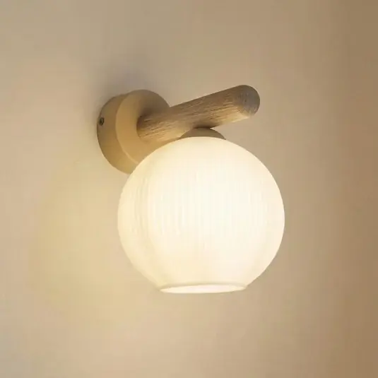Legkelendőbb Virlo fali világítás, fa, opálüveg, magasság 20 cm, E14