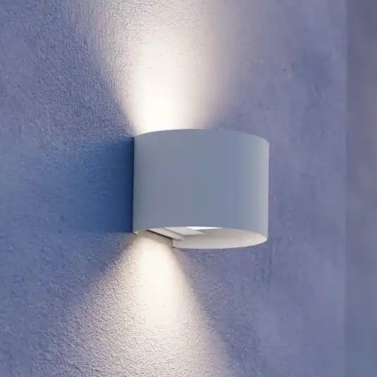 Akciós ár Calpino 3 LED kültéri falilámpa, fehér, szélesség 14 cm, 2 izzós