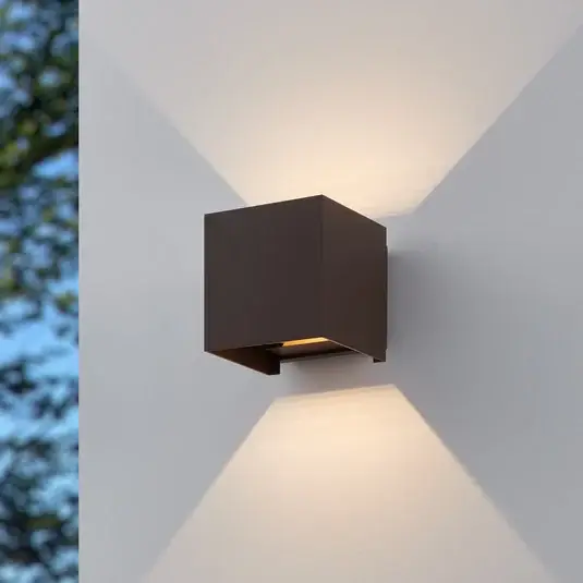 Calpino 3 rozsdás színű LED kültéri falilámpa, szélesség 10 cm, 2 izzós Kihagyhatatlan ajánlat