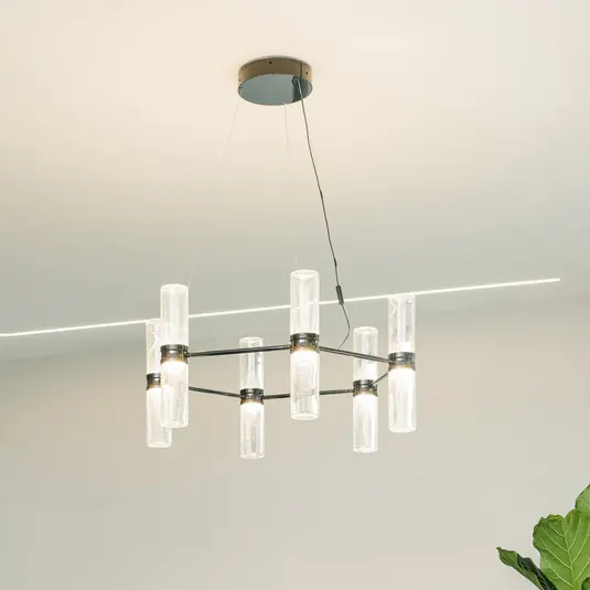 Artemide LED lógó lámpa Zephyr Exagonal fekete, Ø 77 cm Expressz kézbesítés