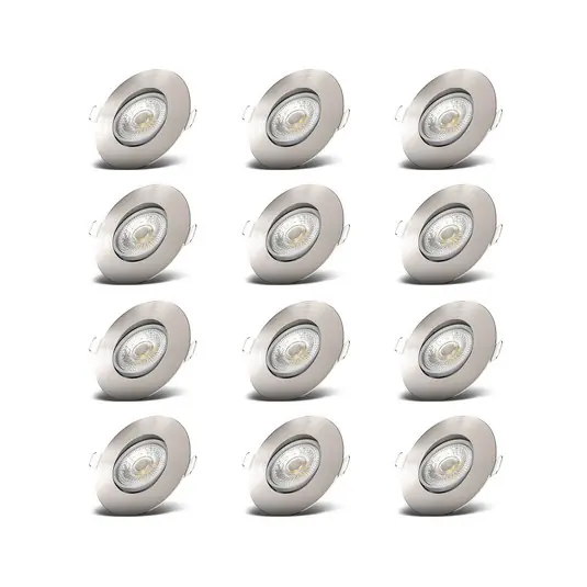 LED süllyesztett spotlámpa Slide 12 darabos szett, matt nikkel, 3000 K Végkiárusítás