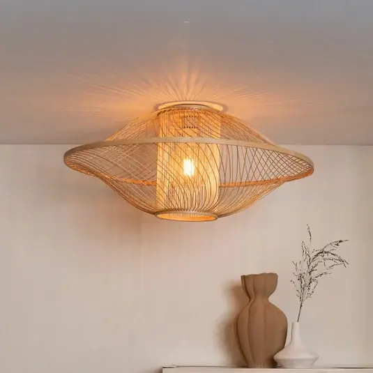 GOOD & MOJO mennyezeti lámpa Maui, természetes, Ø 70 cm, bambusz, E27 Utolsó esély