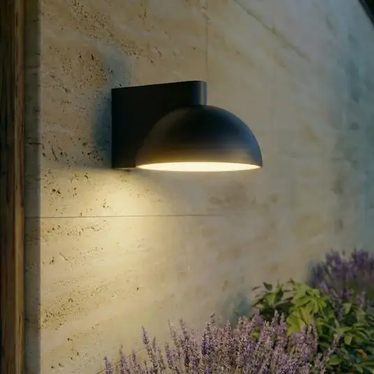 Lucande Velira LED kültéri fali világítás, fekete, fém, IP54 Azonnal elérhető