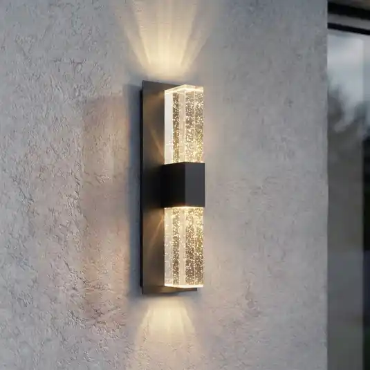 Lucande Velune LED kültéri falilámpa, antracit/átlátszó, 46 cm, CCT Szezonális akció