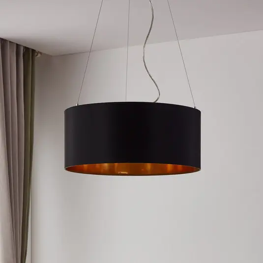 Lecio textil függő lámpa, 53 cm, fekete Különleges ajánlat