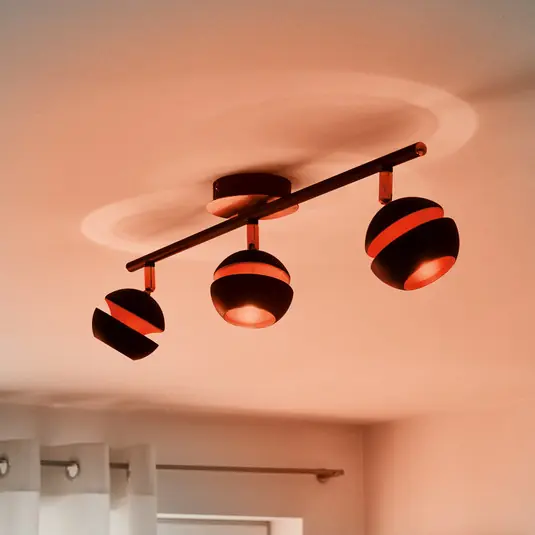 Nocito LED mennyezeti lámpa, 3 izzós, fekete-arany Legnépszerűbb