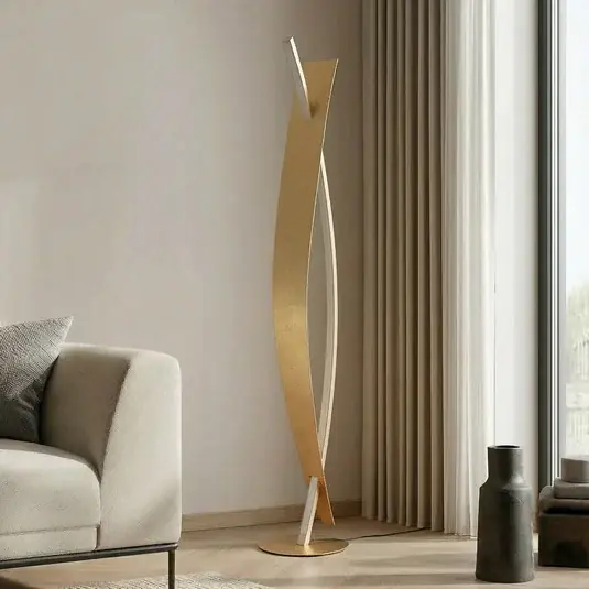 Exkluzív ajánlat Lucande LED állólámpa Marija, arany színű, fényerőszabályzó, 140 cm