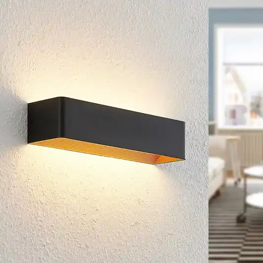 Arcchio LED fali lámpa Karam, 37 cm, fekete, fém, fel/le Kihagyhatatlan ajánlat