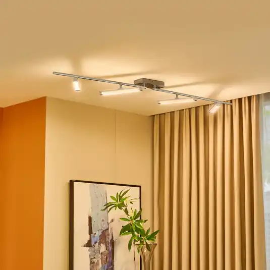 Lindby LED mennyezeti lámpa Pilou, 4 lámpás, dimmelhető, króm Biztonságos vásárlás