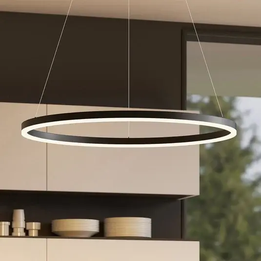 Arcchio Albiona LED lógó világítás, fekete, 1 gyűrű, Ø 80 cm Kedvezményes ár