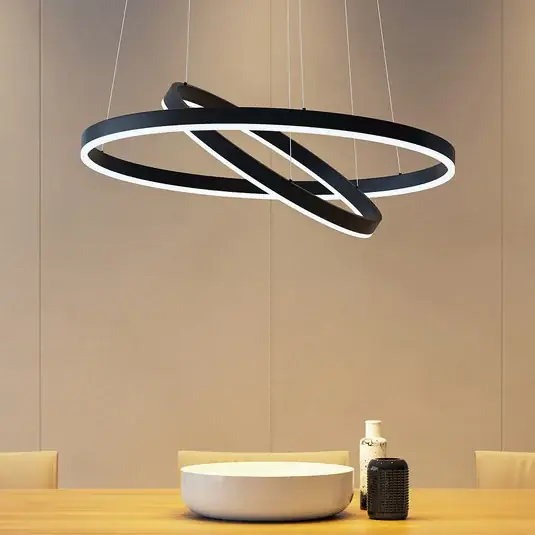 Legnépszerűbb Arcchio LED függőlámpa Albiona, fekete, 2 gyűrűs, Ø 60 cm