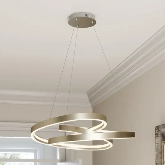 Lucande LED-es függőlámpa Gunbritt, Ø 80 cm, ezüst, fényerőszabályzóval, Exkluzív ajánlat