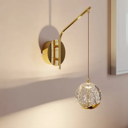 Lucande LED-es fali lámpa Hayley, arany színű, üveg, 34 cm magas Végkiárusítás
