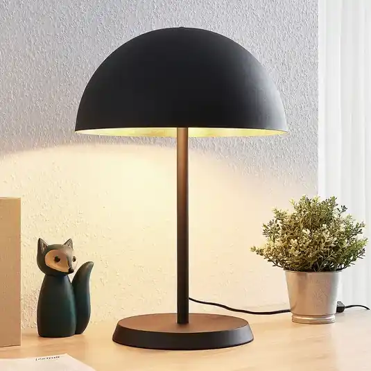 Lindby Idalene asztali lámpa, magasság 51 cm, fekete, fém Alacsony ár