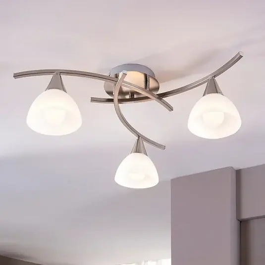 Lindby mennyezeti lámpa Della, nikkel, Ø 58 cm, 3 lámpás, E14 Vedd meg most