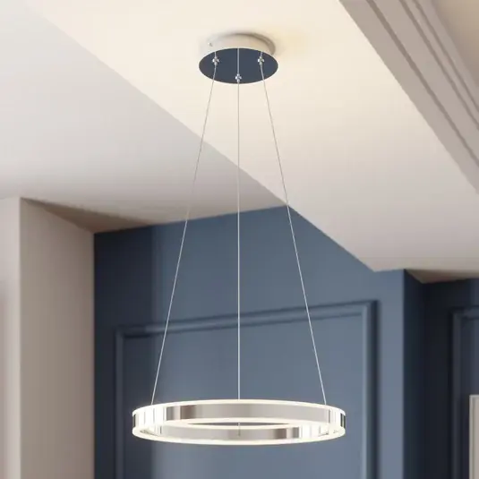 Ne maradj le Lucande LED-es függőlámpa Lyani, Ø 50 cm, króm, fényerőszabályzóval, dimmelhető