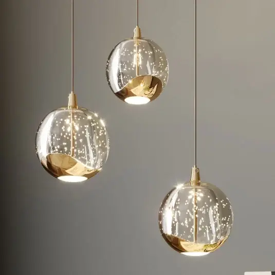 Lucande LED-es függőlámpa Hayley, Ø 25 cm, 3-as lámpa, arany, üveg Exkluzív ajánlat