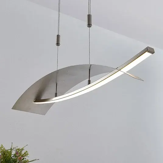 Akció Lucande LED-es függőlámpa Marija, 91 cm, ezüst, fényerőszabályzóval, dimmelhető