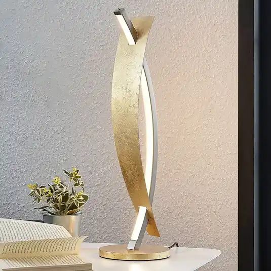 Lucande LED-es asztali lámpa Marija, arany színű, fényerőszabályzó, 62 cm Legjobb ár