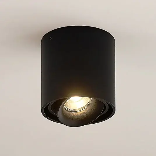 Utolsó esély Arcchio downlight Walza, fekete, fém, Ø 9,3cm, GU10