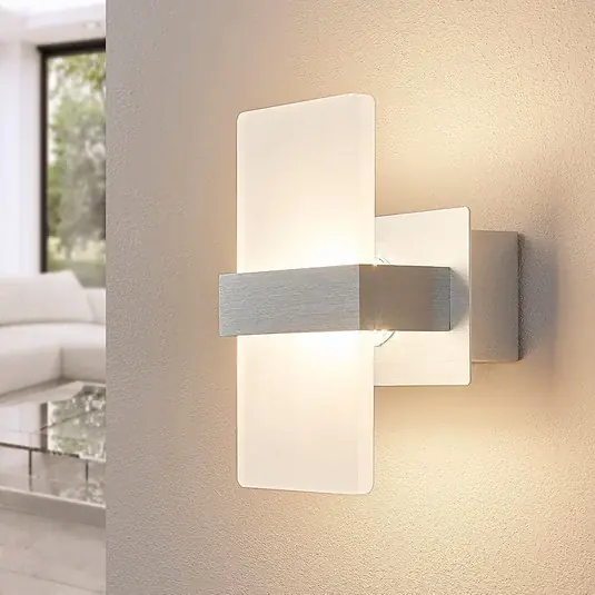 Lindby LED fali világítás Yorick, 18 cm, alumínium/fehér, kapcsolóval Ajánlat