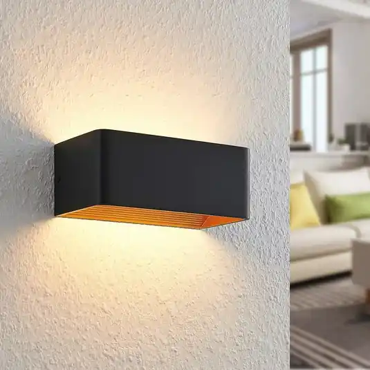 Arcchio LED fali lámpa Karam, 20 cm, fekete, fém, fel/le, fém, fel/le Akció