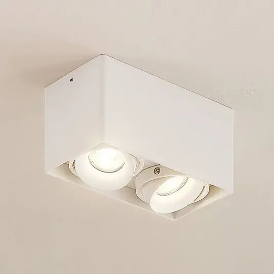 Arcchio Kubika downlight, 19 cm, fehér, 2-lámpás, fém Árcsökkenés