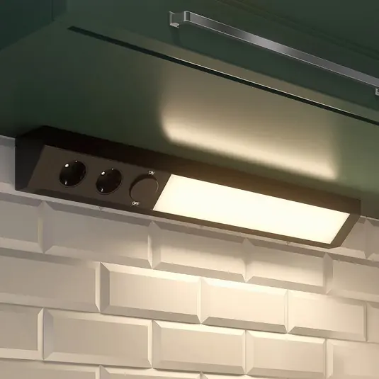 Vedd meg online Arcchio LED-es szekrény alatti lámpa Ovano, 62 cm, fekete, alumínium