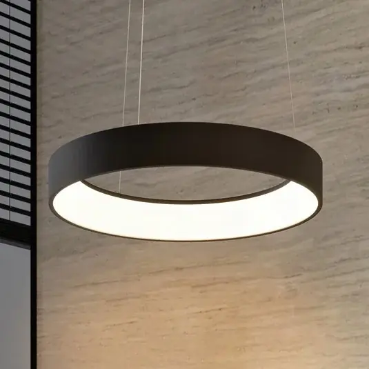 Arcchio LED-es függőlámpa Aleksi, Ø 60 cm, fekete, fém, CCT Ne maradj le