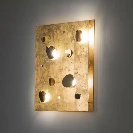 Szuper ajánlat Knikerboker Buchi fali lámpa 60x60 cm levélarany