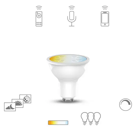 Szuper akció Müller Licht tint white LED izzó GU10 5,1W CCT