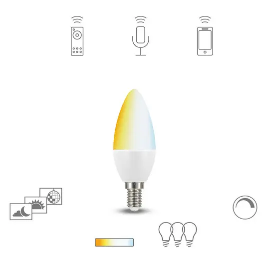 Végkiárusítás Müller Licht tint fehér LED gyertya lámpa E14 5,8W