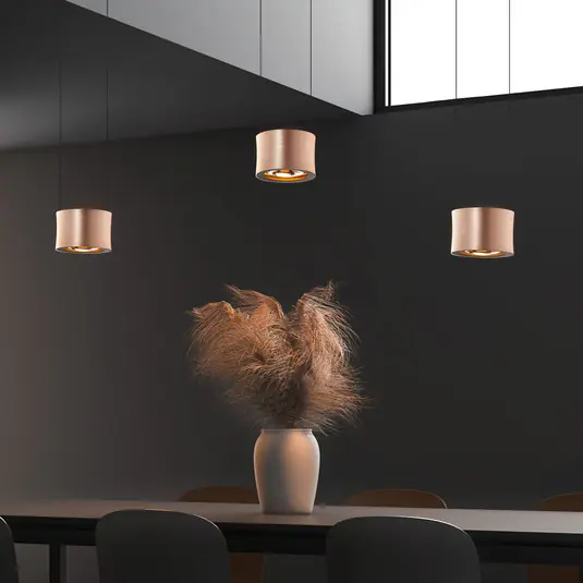 Expressz szállítás BANKAMP Impulse LED függő lámpa 3 izzós rozéarany