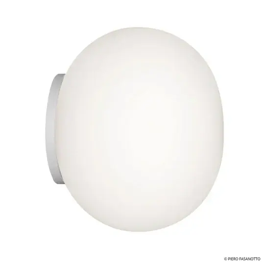 Gyors szállítás FLOS Mini Glo-Ball tükör világítás/fali világítás, fehér/opál