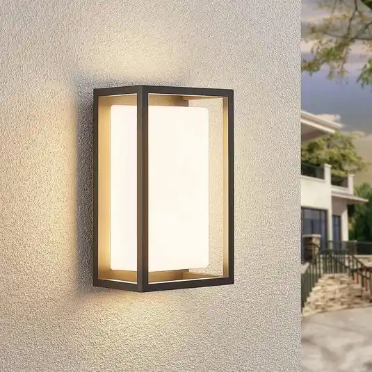 Lucande LED kültéri fali világítás Ilirian, antracit, alumínium, 15 cm Szuper akció