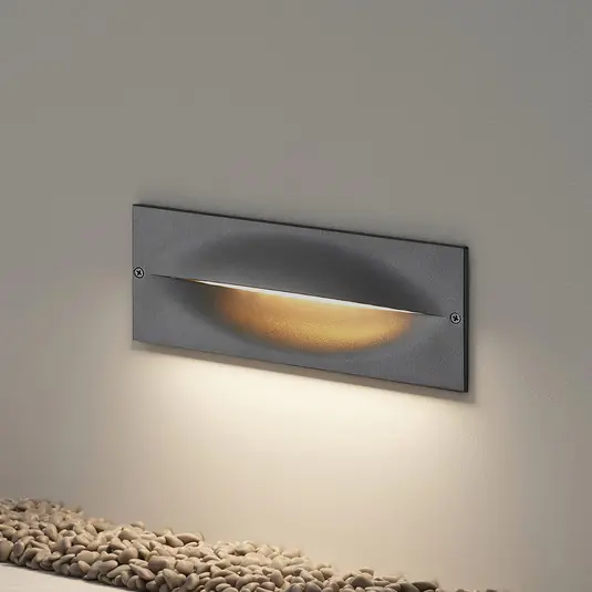 Lucande LED fali süllyesztett lámpa Zandro, 25 cm, antracit, IP65 Szezonális akció