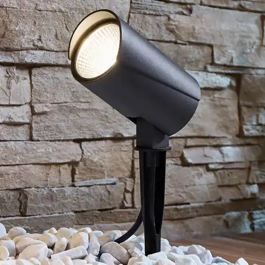 Kedvezmény Lucande LED kültéri reflektor Anton, földi tüske, antracit, fém