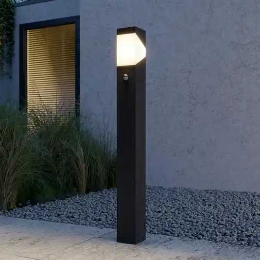 Korlátozott ajánlat Lucande útvilágítás Kiran, 100 cm, érzékelő, szürke, IP44, E27