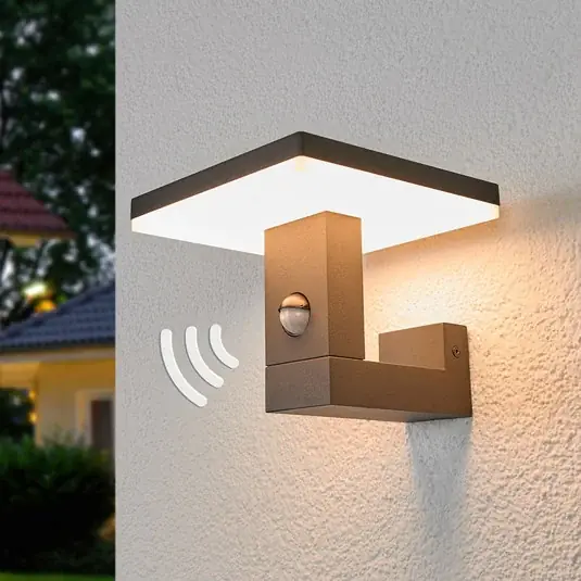 Lucande LED kültéri fali lámpa Olesia, 15 cm, érzékelő, IP54 Kedvezmény