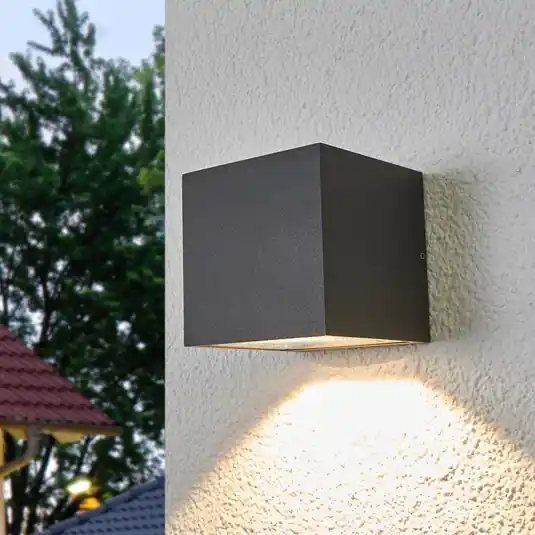 Csak ma Lucande LED kültéri fali lámpa Merjem, 12 cm, lefelé, IP54