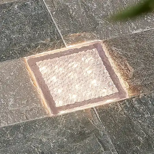 Prios LED padlósüllyesztett lámpa Ewgenie, 10 cm, átlátszó Biztonságos fizetés