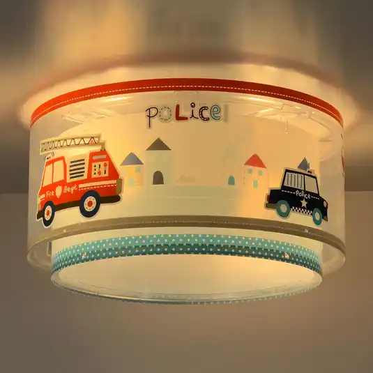 Azonnali szállítás Dalber POLICE mennyezeti világítás, kék/fehér, Ø 33 cm