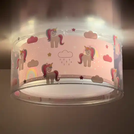 Expressz kézbesítés Dalber UNICORNS gyermek mennyezeti világítás, rózsaszín, 1 izzó