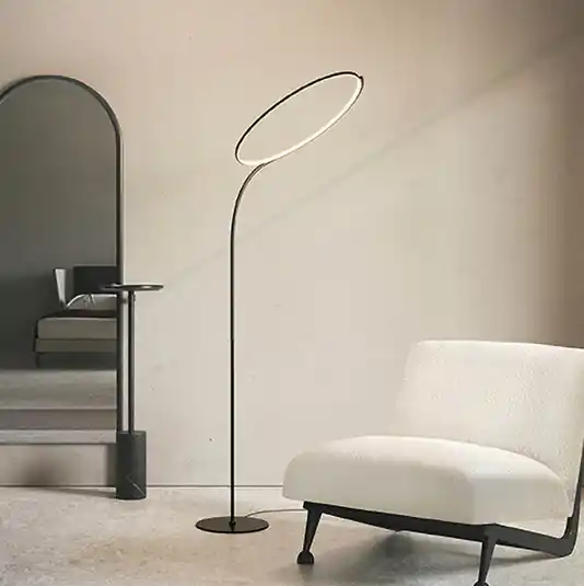 Újdonság kdln LED álló világítás Poise, fekete, magasság 196 cm, fényerőszabályozó