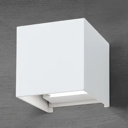 Gyors kiszállítás LED kültéri fali világítás Cube, fehér, fém, 10 cm, fel/le