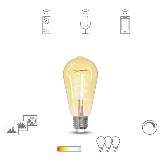 Csak ma Müller Licht tint LED retro arany E27 5,5W