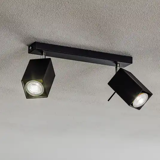 Square mennyezeti spotlámpa, fekete, 2 izzós Vedd meg most