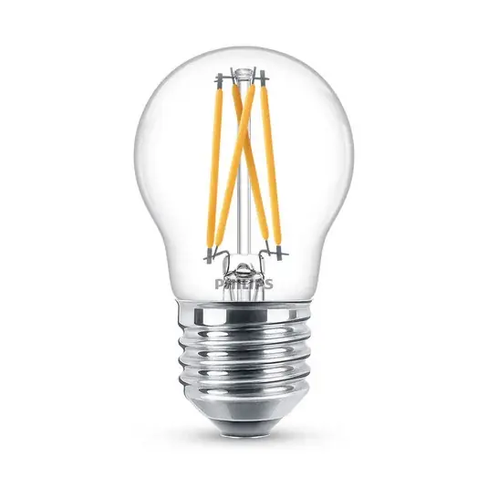 Kiárusítás Philips WarmGlow LED izzó E27 P45 2,5 W, átlátszó
